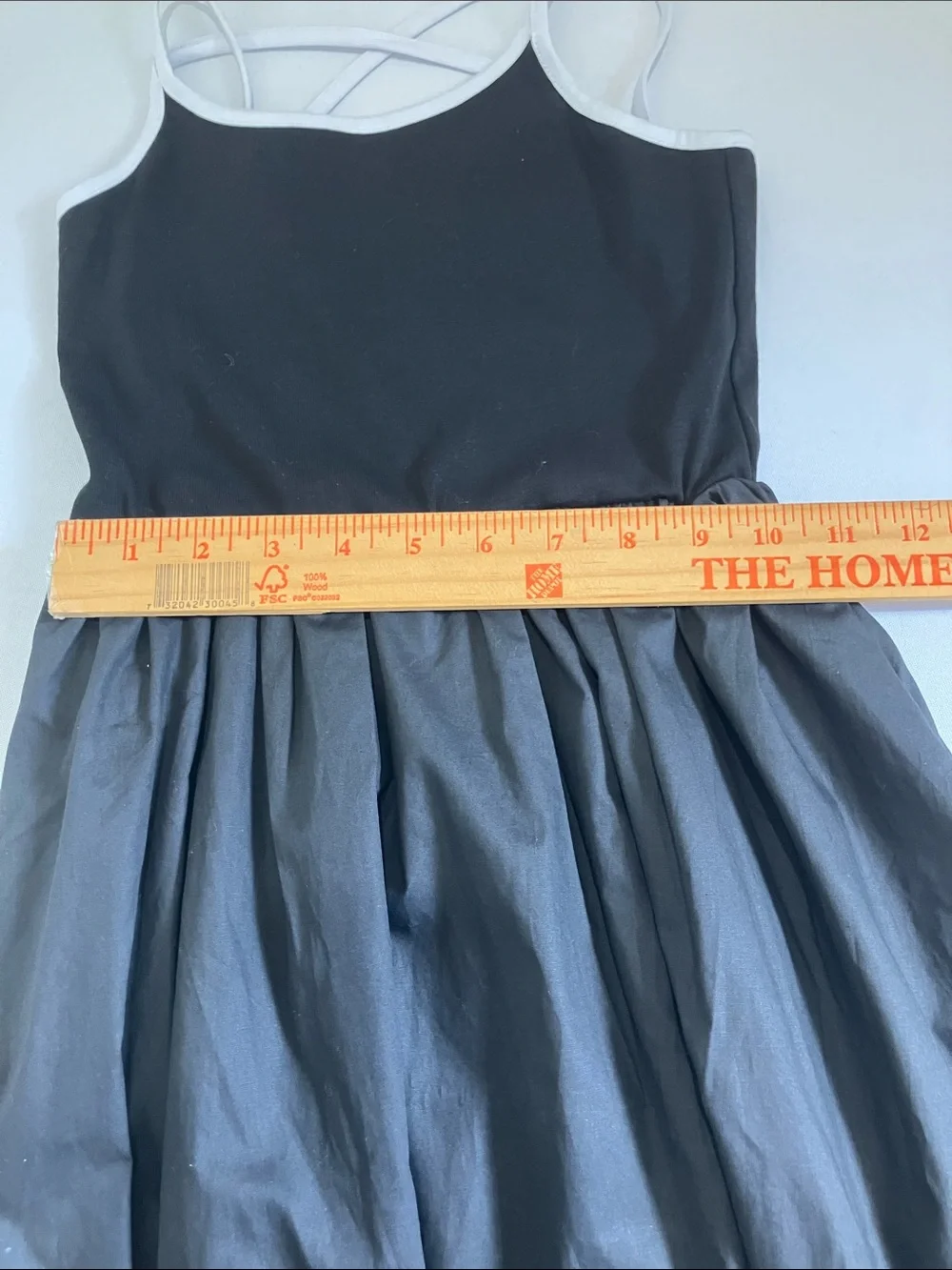 Girls Black Casual Maxi Dress with White Trim